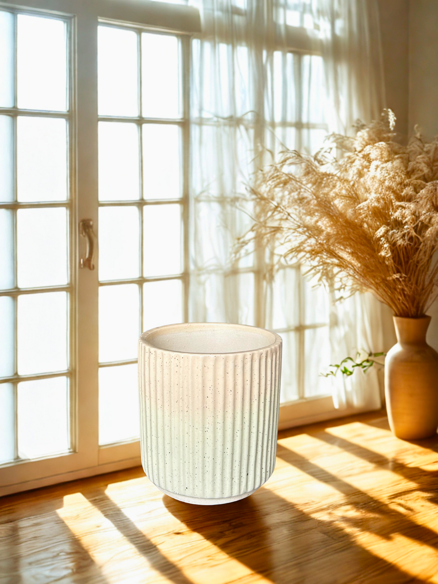 Ivory Mist Handcrafted Ceramic Planters – Set of 2