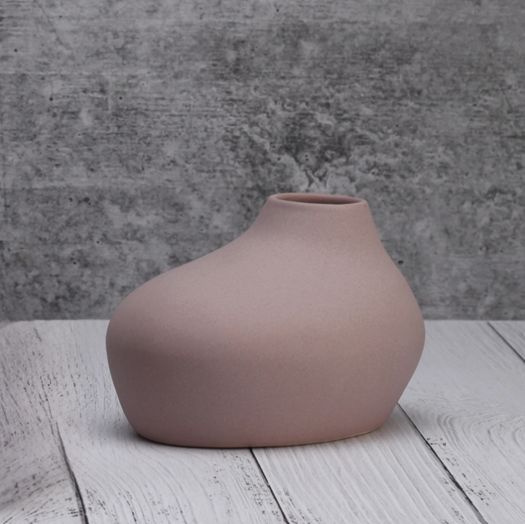 Minimalist Handcrafted Ceramic Vase Set - Soft Beige | Set of 3