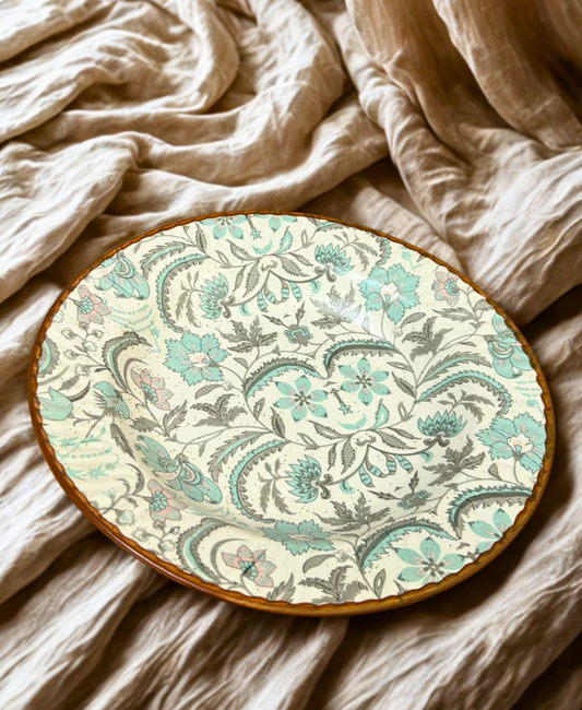 Pastel Bloom Artisan Pasta Plate | Handcrafted Ceramic with Floral Design