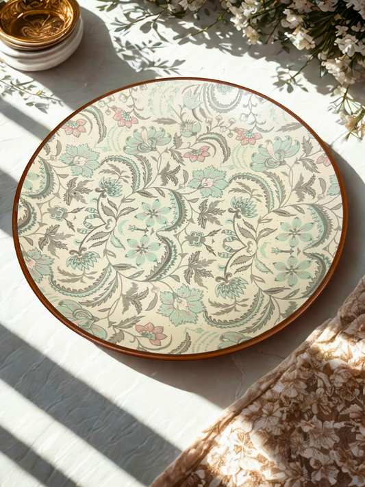 Pastel Blossom Handcrafted Ceramic Plate | Floral Design Dinner Plate