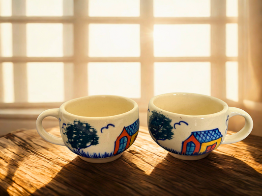 Hand-Painted Kids' House Cups (Set of 2)
