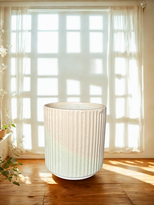 Ivory Mist Handcrafted Ceramic Planters – Set of 2